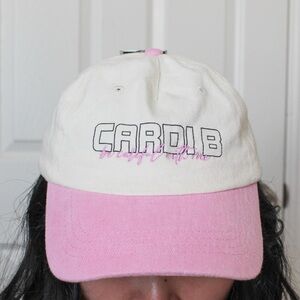 Pink and White Cap with Logo